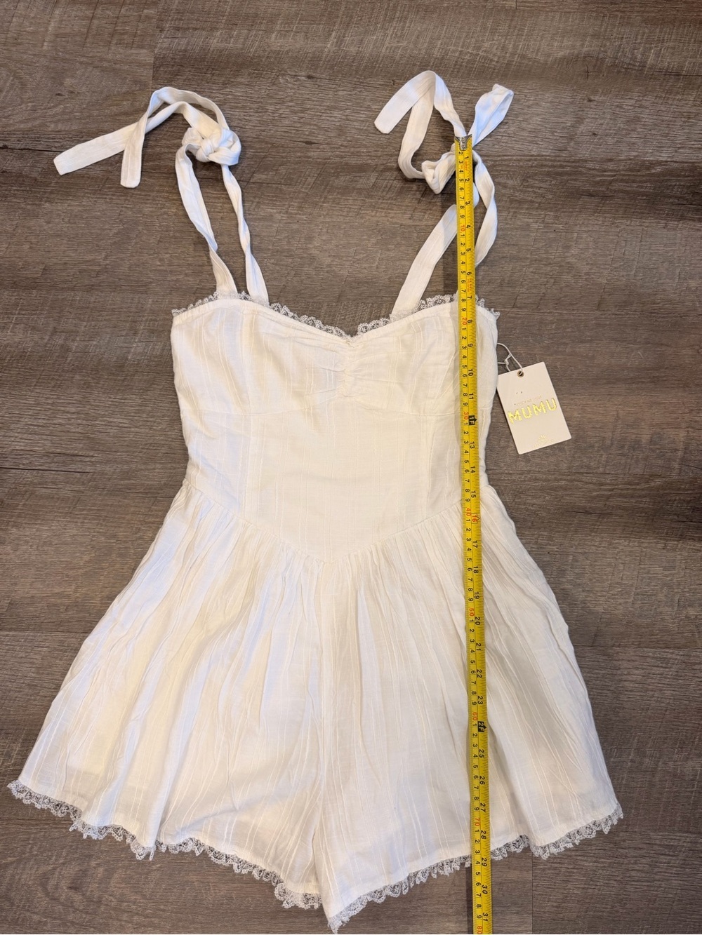 Show Me Your Mumu Regal Romper NWT Size Small White Cottagecore Tie Strap Romper - Picture 6 of 14